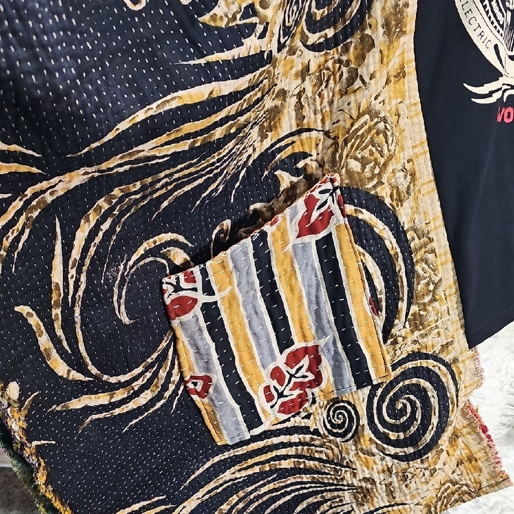 Black Sabbath Fringed Kantha Top - Picture 3 of 7